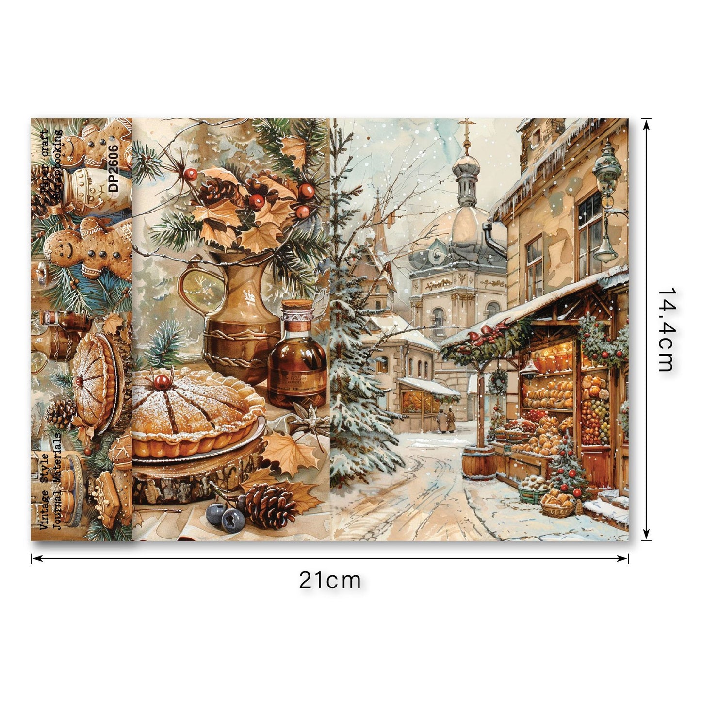 Cozy Christmas Journal Papers 8pcs