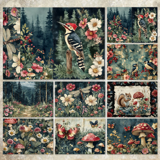 Floral and Animal Papers 8pcs