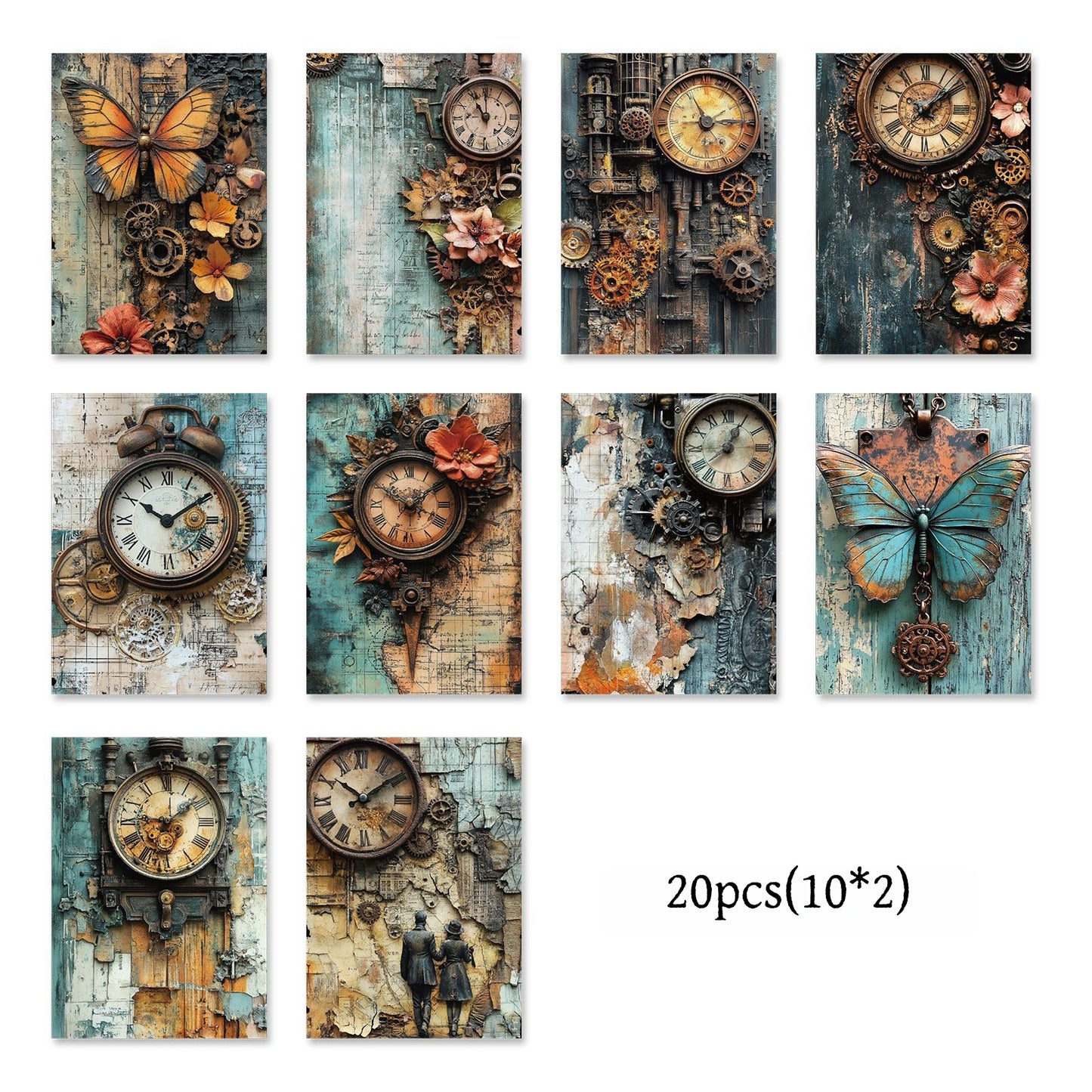 Steampunk Time Butterfly Paper