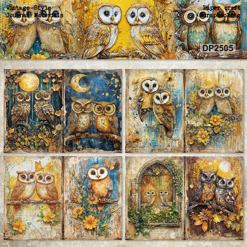 Charming owl Papers 8pcs