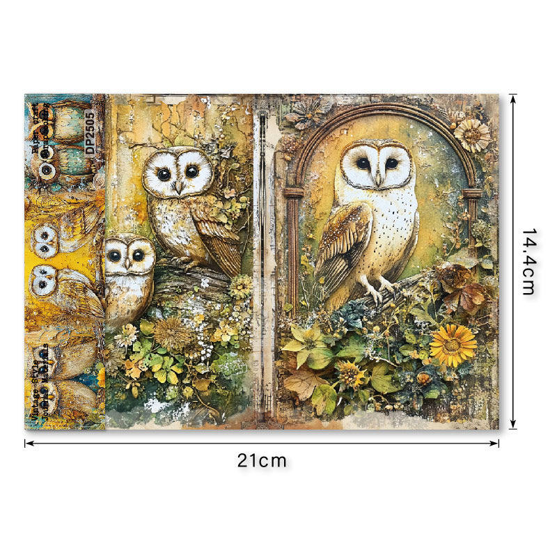 Charming owl Papers 8pcs