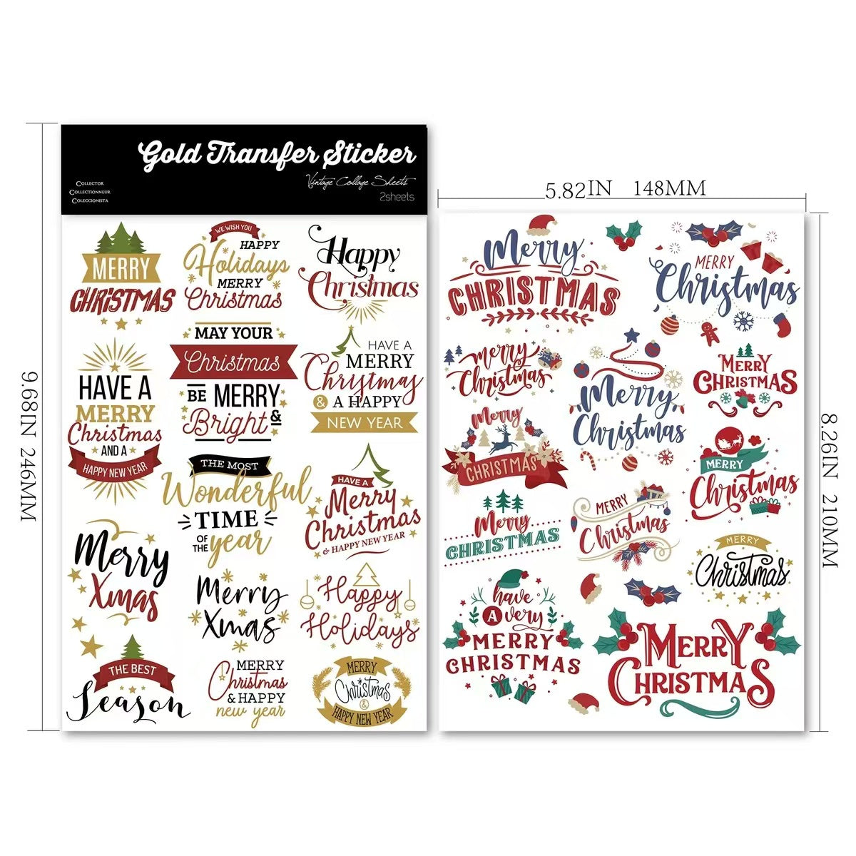 Merry Christmas Rub-on Sticker