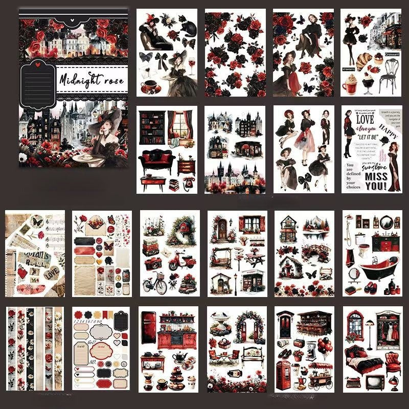 Midnight Rose Sticker Book