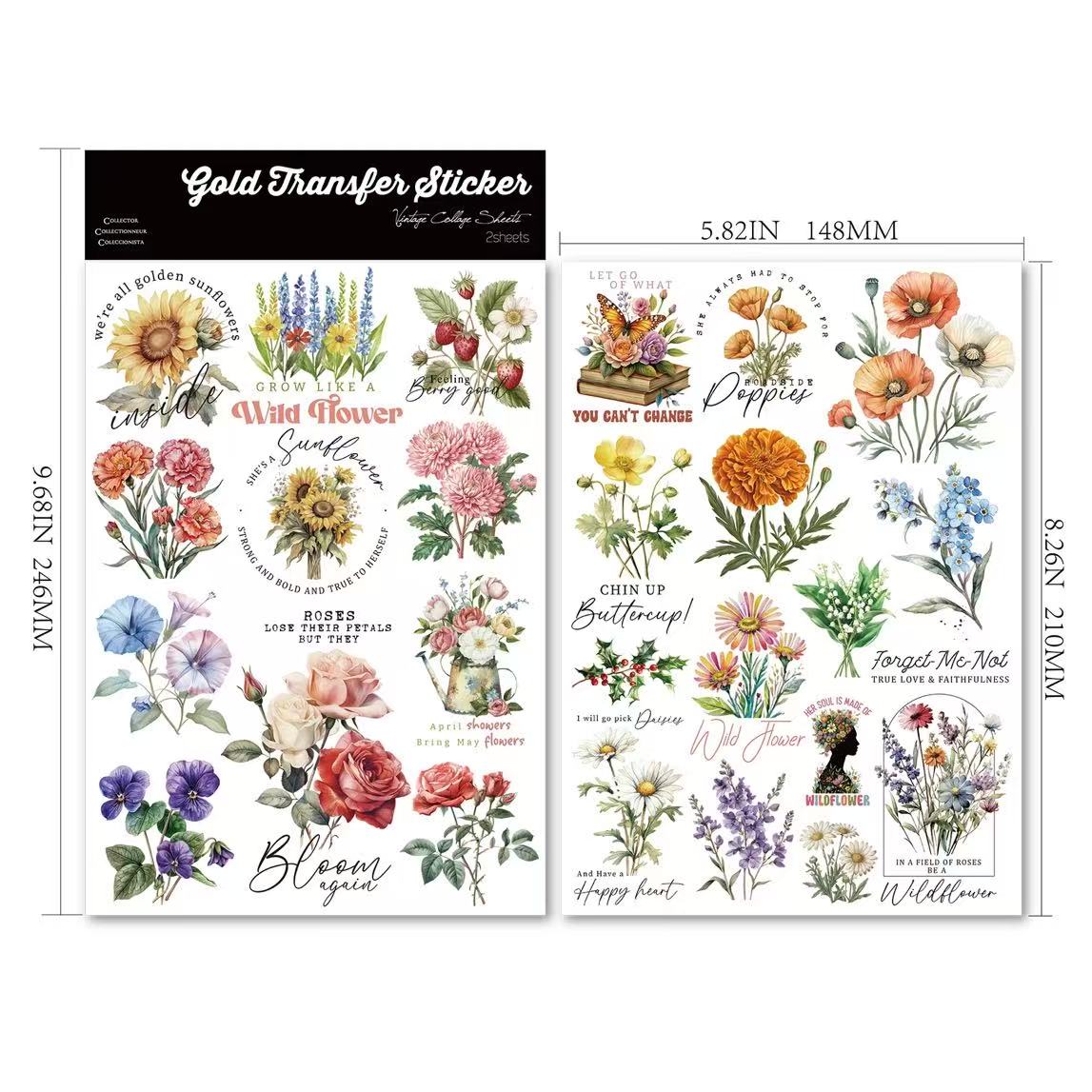 Wildflower Rub-On Stickers