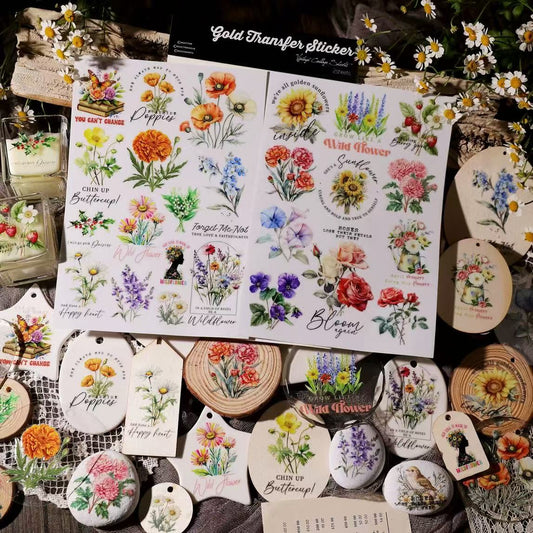 Wildflower Rub-On Stickers