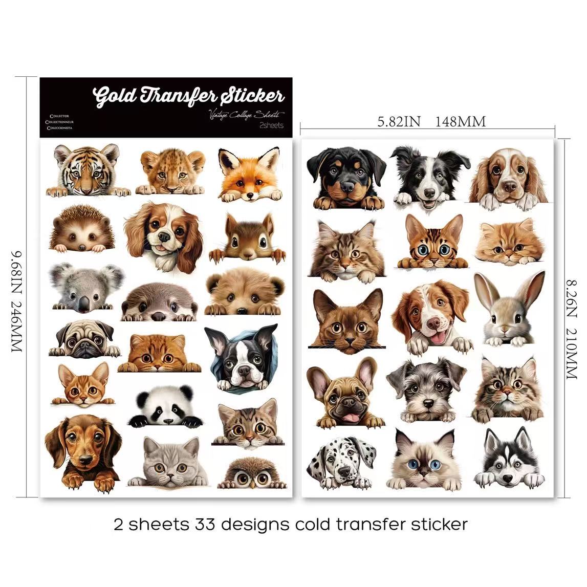 Adorable Animals Transfer Stickers
