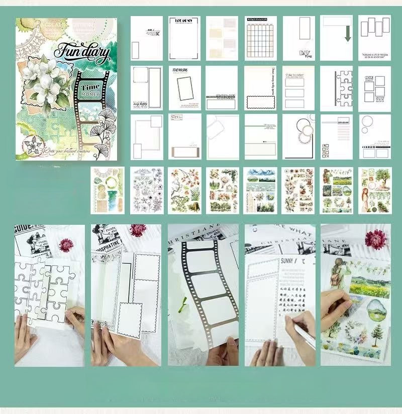 Green Vine Blossoms Shaped Notebook