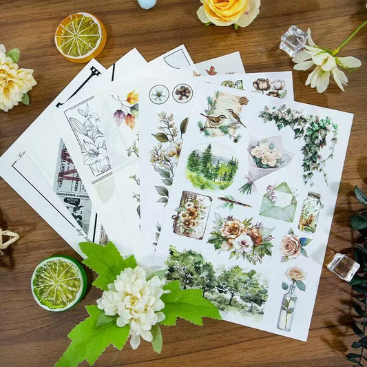 Green Vine Blossoms Shaped Notebook