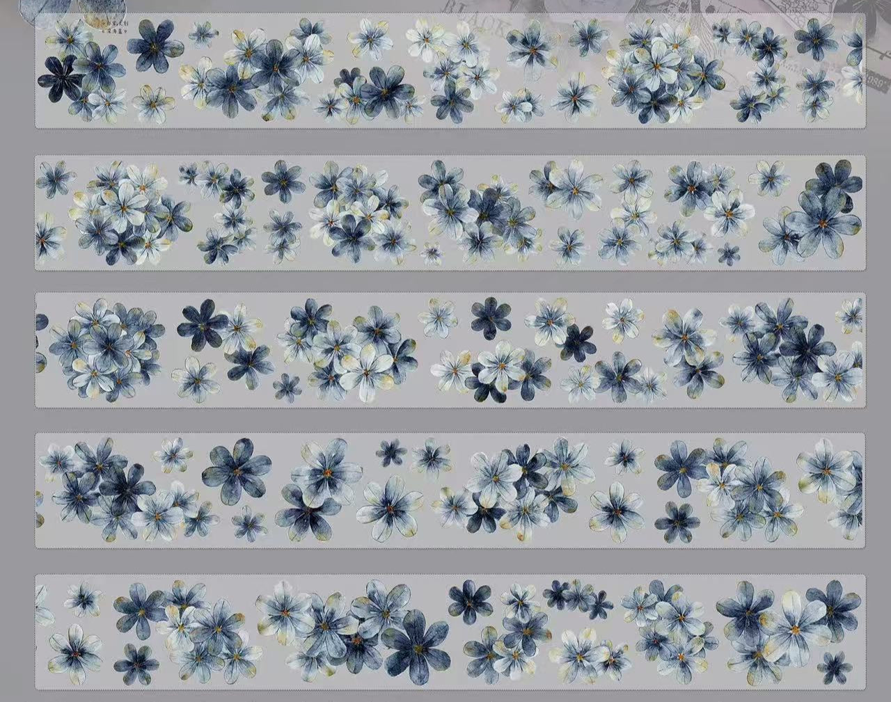 5cm*150cm Deep Sea Blue Florals Tape