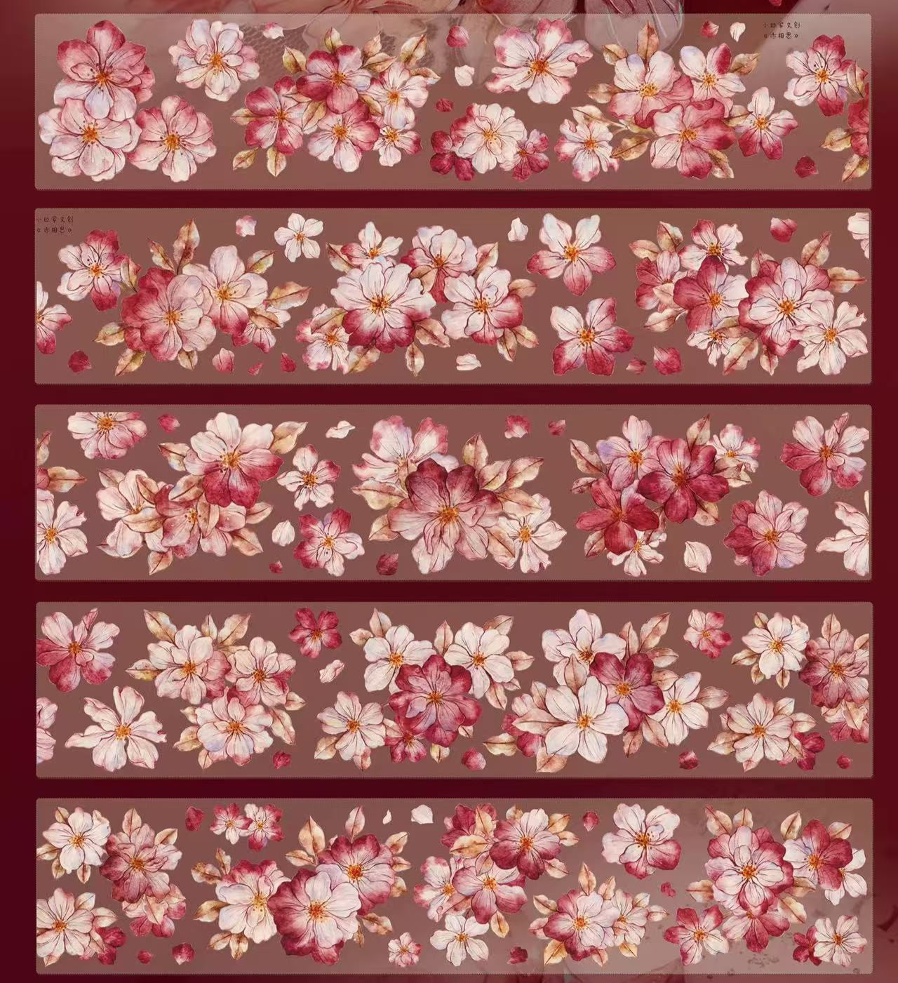 5.5cm*120cm Red Acacia Blossoms Tape