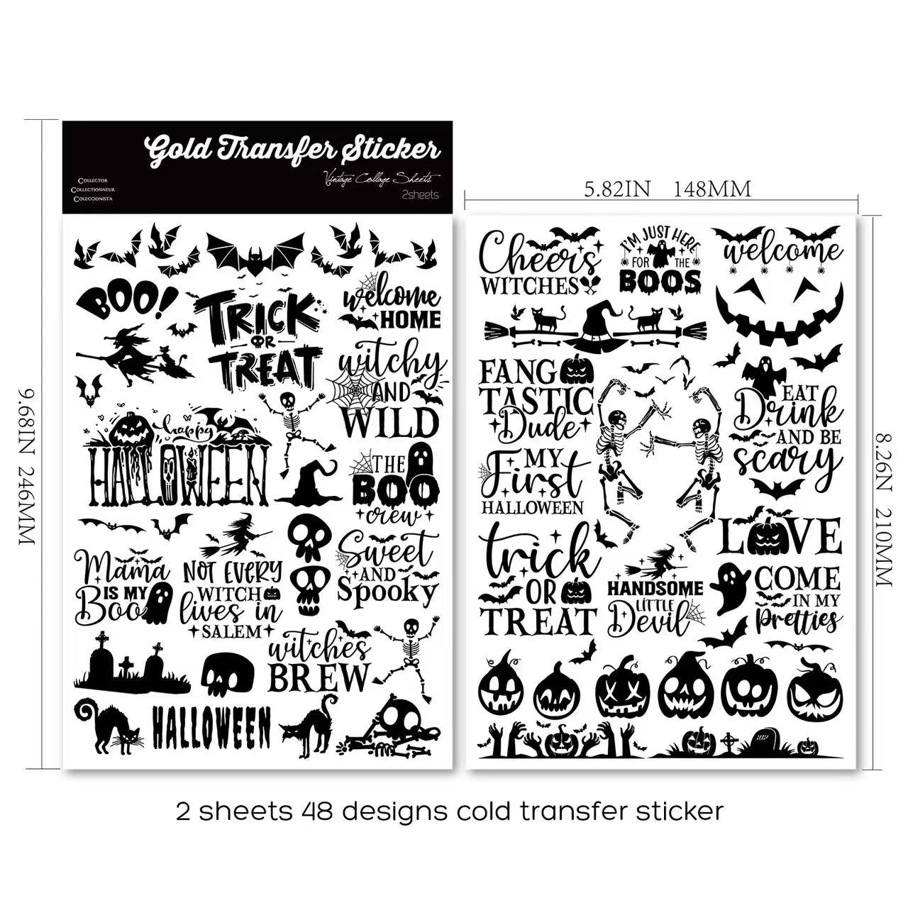Black Halloween Transfer Stickers