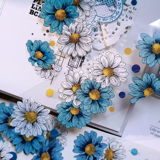 5cm*100cm Blue Chrysanthemum Tape