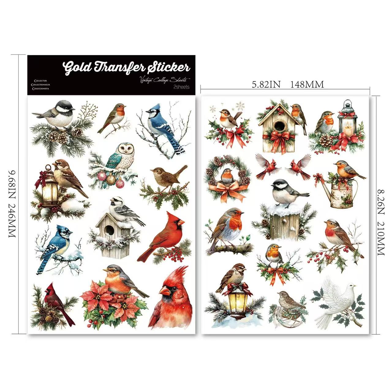 Christmas Robin Rub-on Sticker