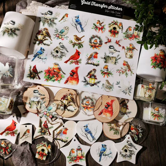 Christmas Robin Rub-on Sticker
