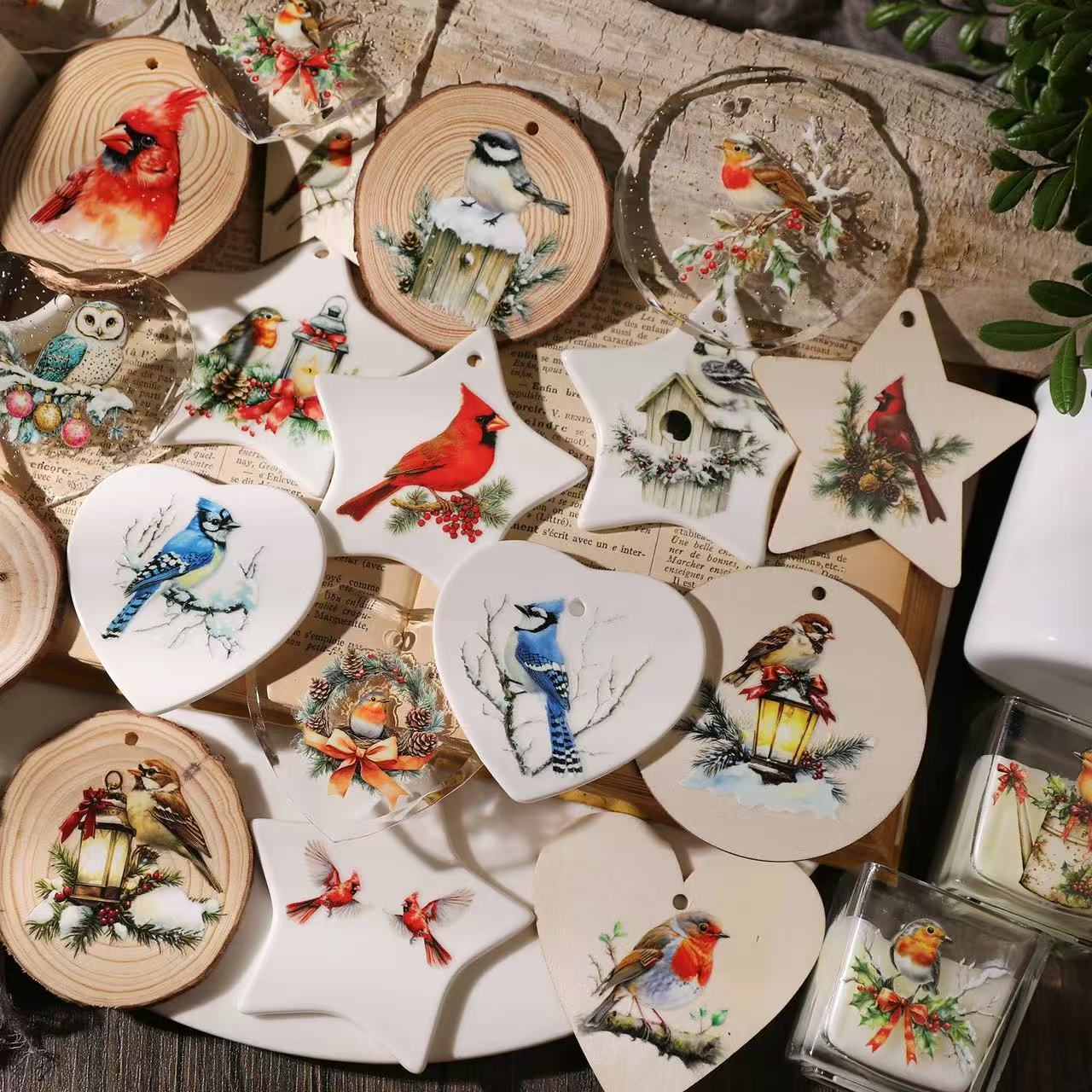 Christmas Robin Rub-on Sticker