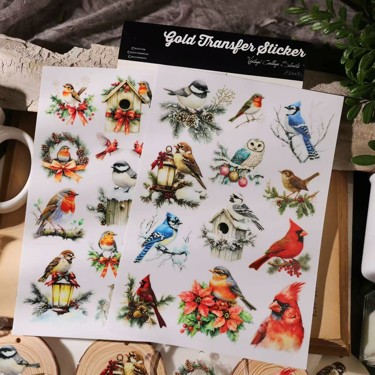 Christmas Robin Rub-on Sticker