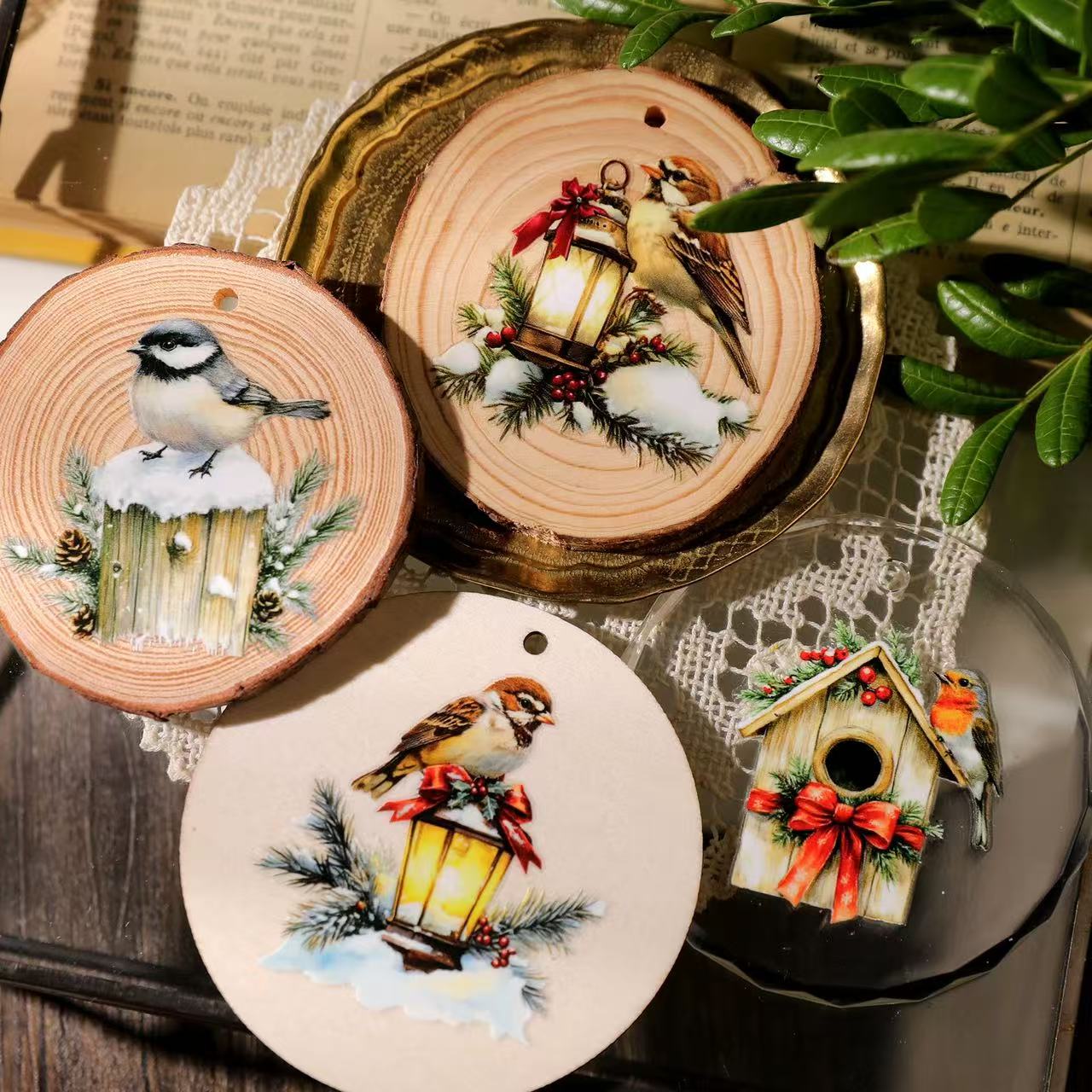 Christmas Robin Rub-on Sticker