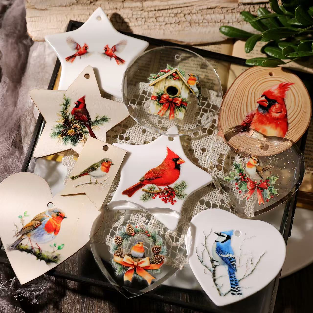 Christmas Robin Rub-on Sticker