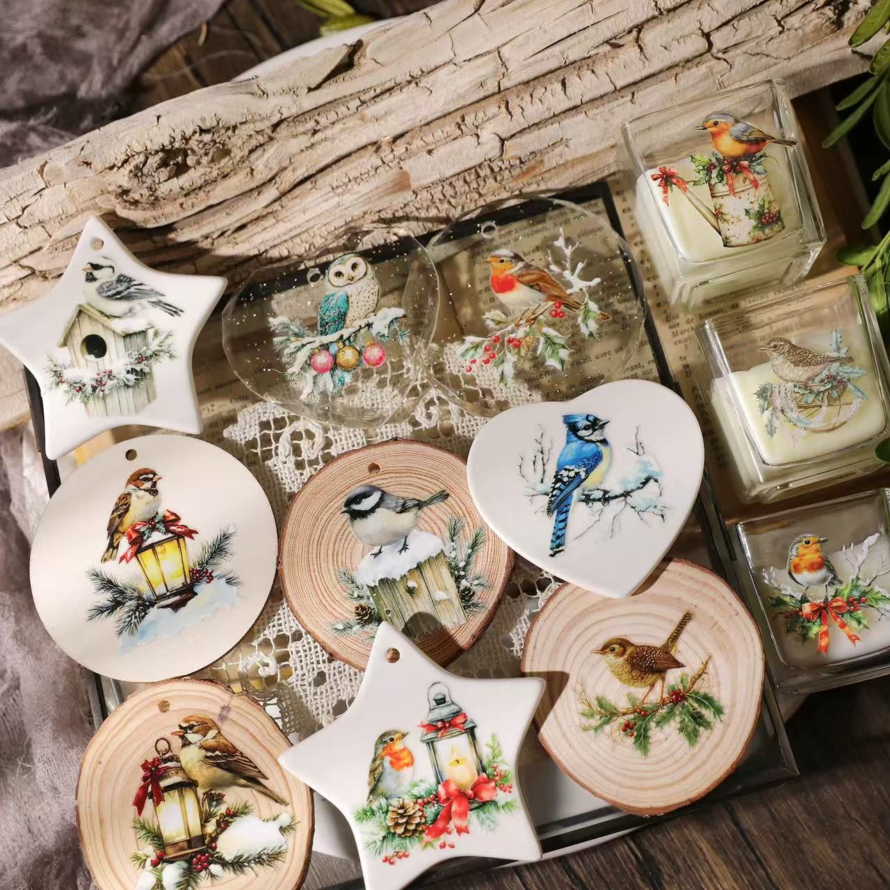 Christmas Robin Rub-on Sticker