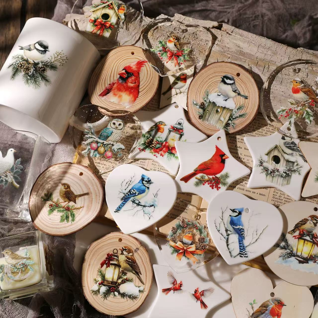 Christmas Robin Rub-on Sticker