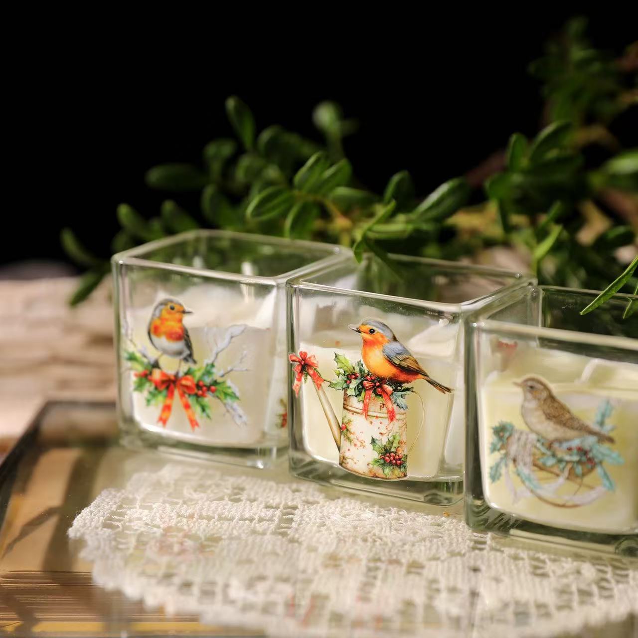 Christmas Robin Rub-on Sticker