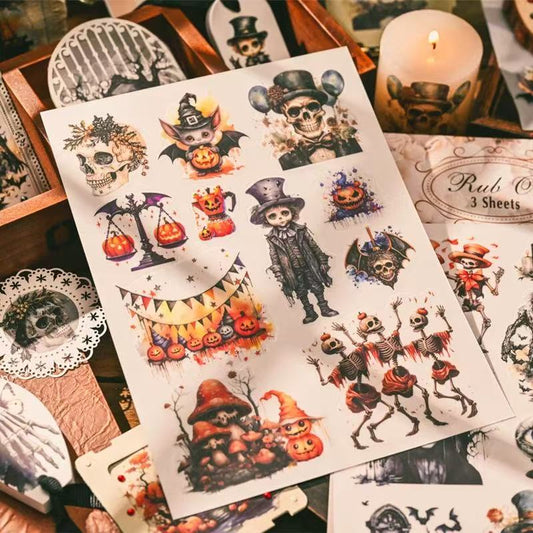 Dark Halloween Rub-on Stickers