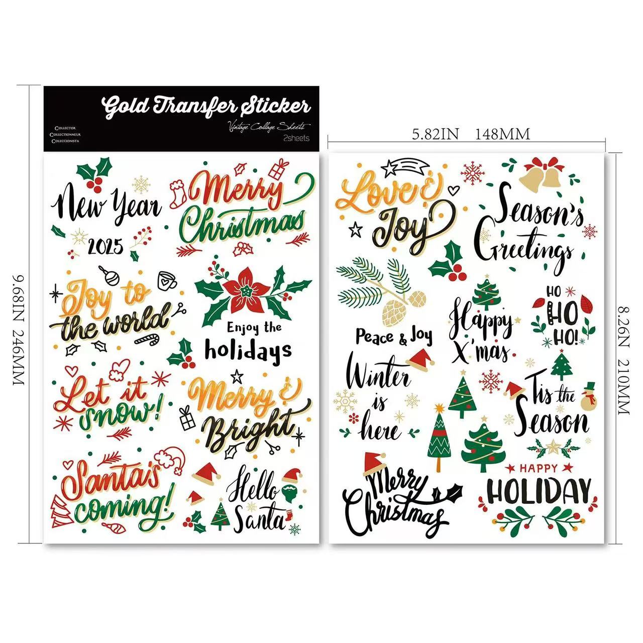Christmas Holiday Transfer Stickers