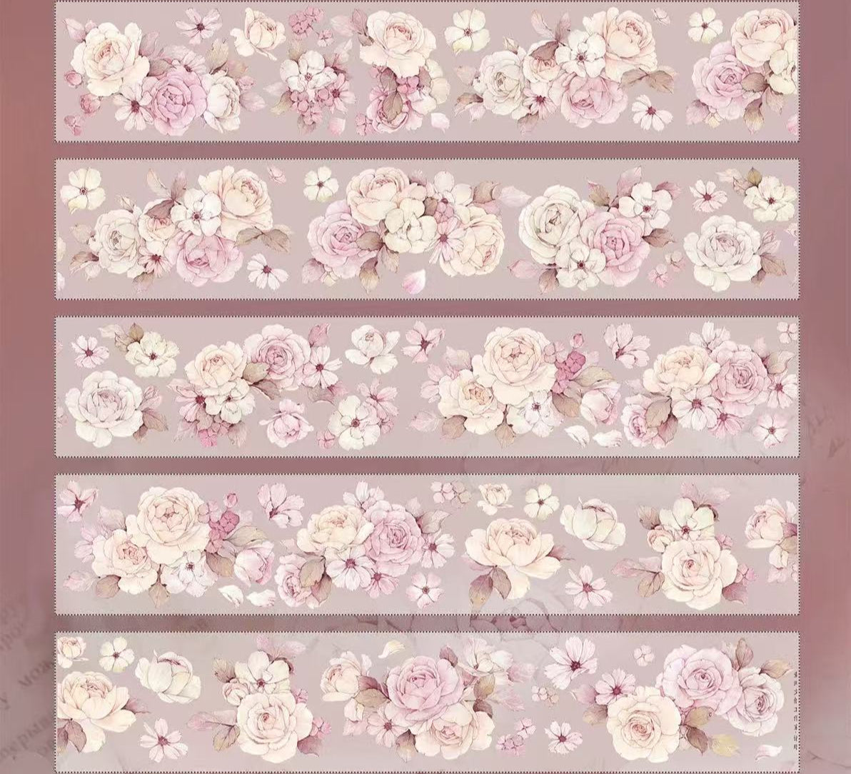5.5cm*100cm Pink Vintage Flower Tape