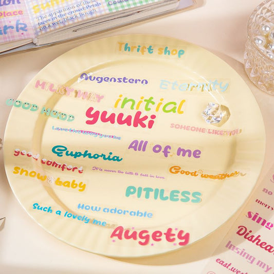Pre-cut Words Phrase Sticker Book