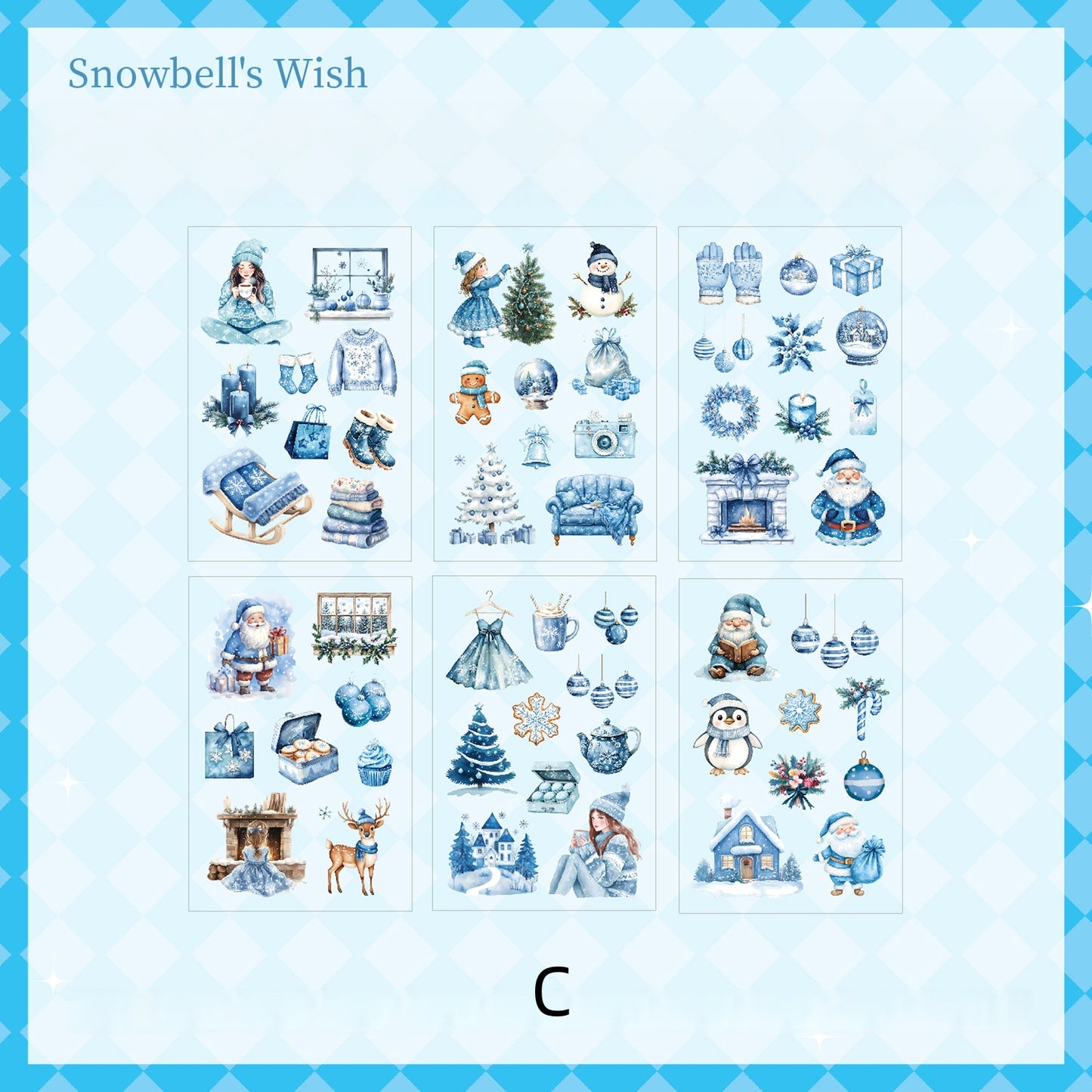 Snowy Night Carol Stickers