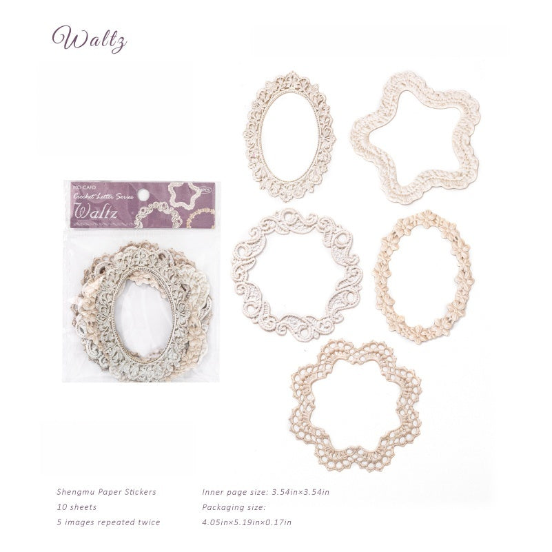 Crochet Floral Letter Frame Papers