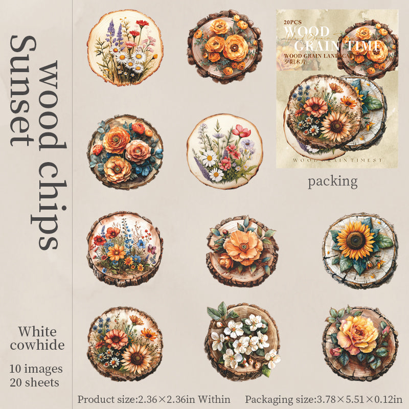 Wood Grain Time Stickers