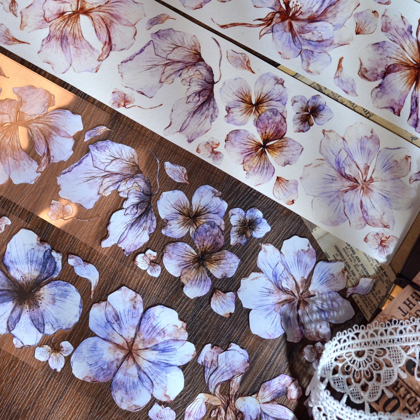 5.5cm*150cm Vintage Big Blonde Tone Flower Tape