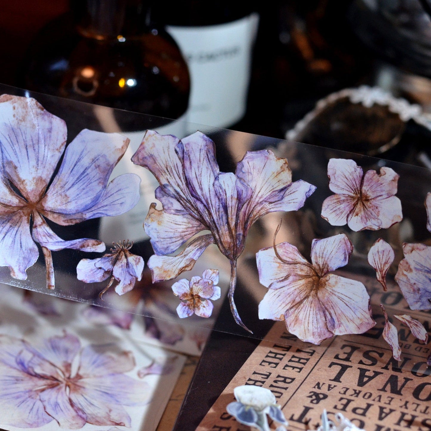 5.5cm*150cm Vintage Big Blonde Tone Flower Tape