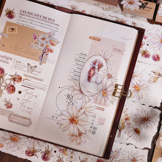 6cm*150cm Vintage Fresh Daisy Flower Tape