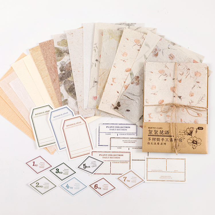 MO CARD Vintage Multi-Material Scrapbook Paper Kit