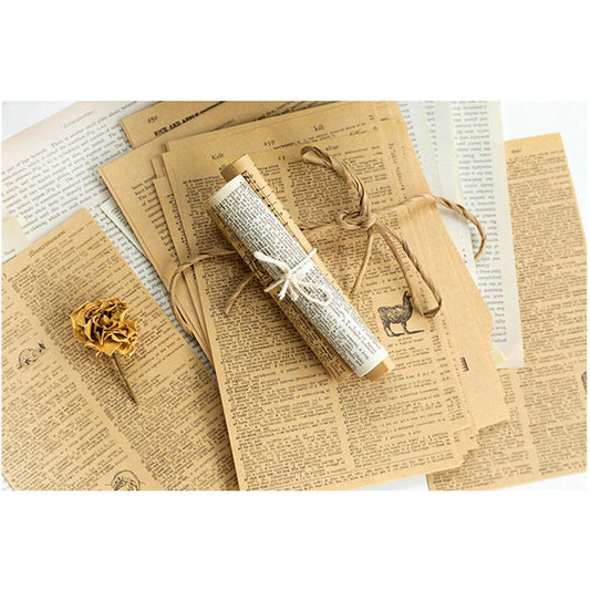 Old Book Vintage Scrapbook Paper 57PCS