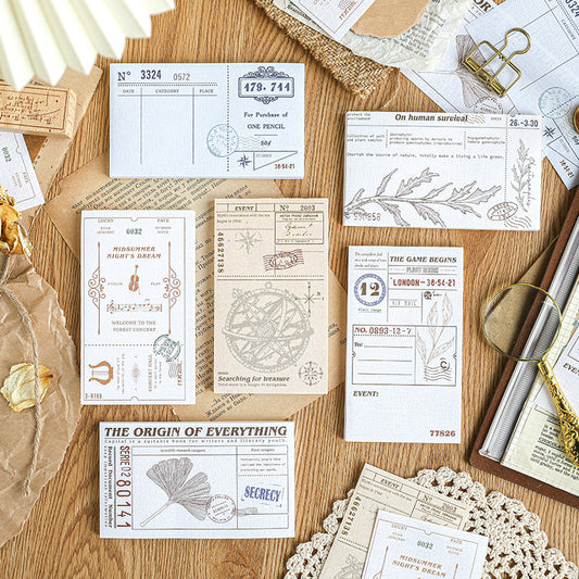 PAPER DYEING Vintage Decorative Memo Paper 12pcs