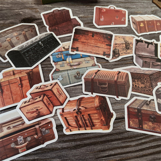 Junk Journal Vintage Suitcase Stickers 18PCS