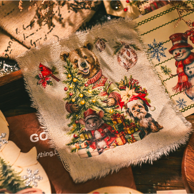 Retro Christmas Rub-on Stickers