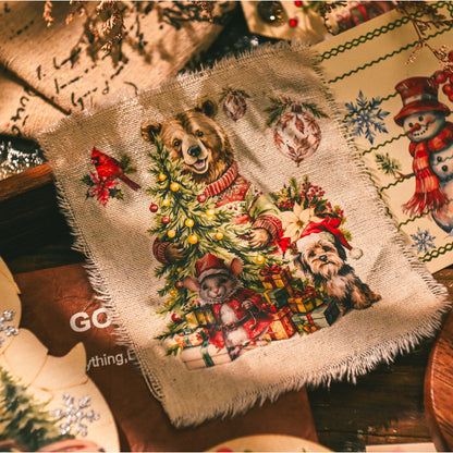 Retro Christmas Rub-on Stickers