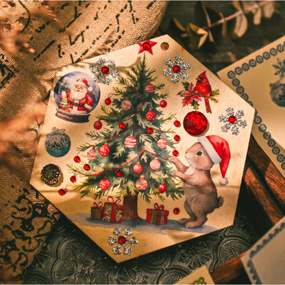 Retro Christmas Rub-on Stickers
