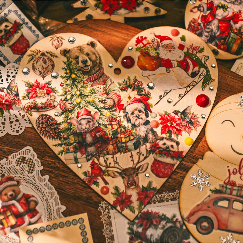 Retro Christmas Rub-on Stickers