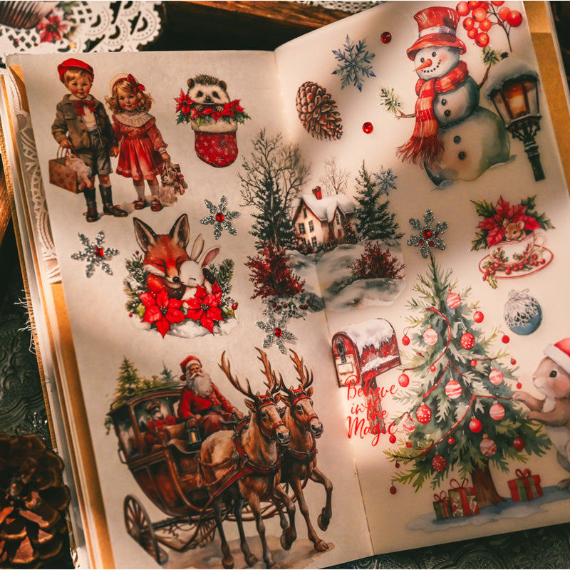 Retro Christmas Rub-on Stickers