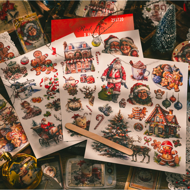 Christmas Gingerbread Rub-on Stickers