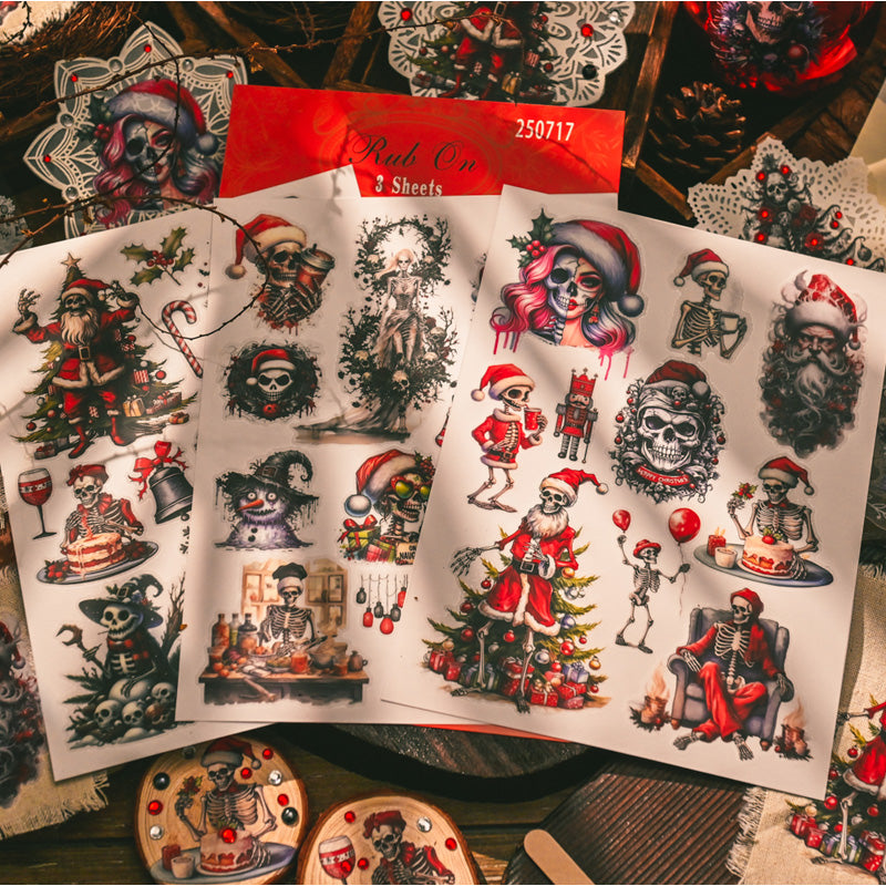 Dark Christmas Rub-on Stickers