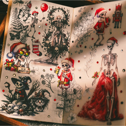 Dark Christmas Rub-on Stickers