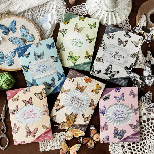 Butterfly Textile Book Stickers