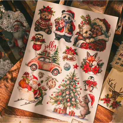 Retro Christmas Rub-on Stickers