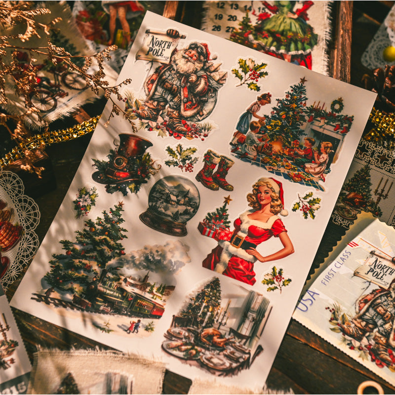 Whimsical Christmas Rub-on Stickers